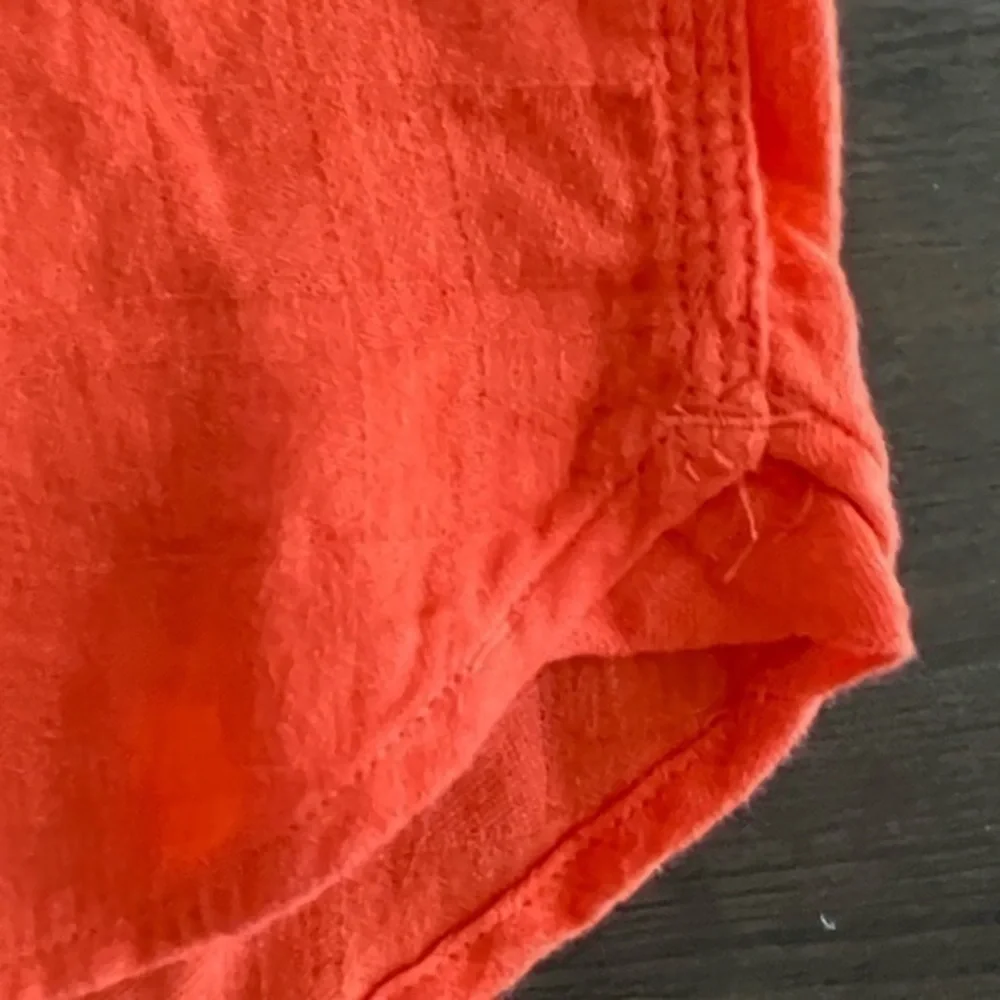 THE‎ NORTH FACE Loghill Jacquard Short Sleeve Shirt Cotton Hemp Orange Size XL
